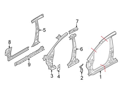 Ford Fiesta Body A-Pillar Reinforcement. HATCHBACK - AE8Z5402038A ...