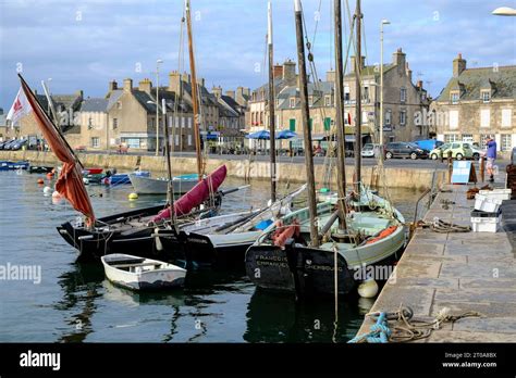 Frankreich Barfleur Drei Traditionelle Segelboote Aus