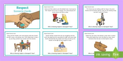 Respect Scenarios Cards Primary Resources Twinkl