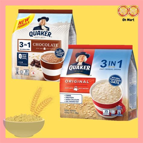 Quaker In Oat Cereal Drink Chocolate Original G X Sachets