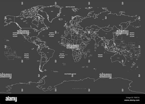 Il vettore ad alta dettagliata mappa mondiale illustrazione Immagine e ...