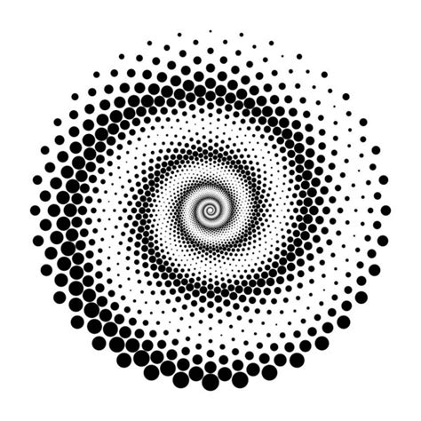 Design Spiral Dots Backdrop Abstract Monochrome Background Vector Art