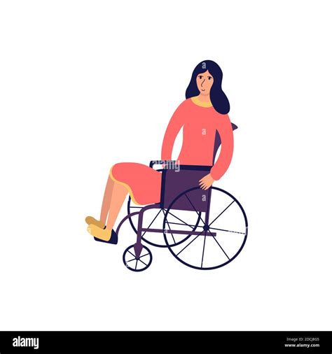 Woman In A Wheelchair Disabled Person Vector Isolated Illustration In