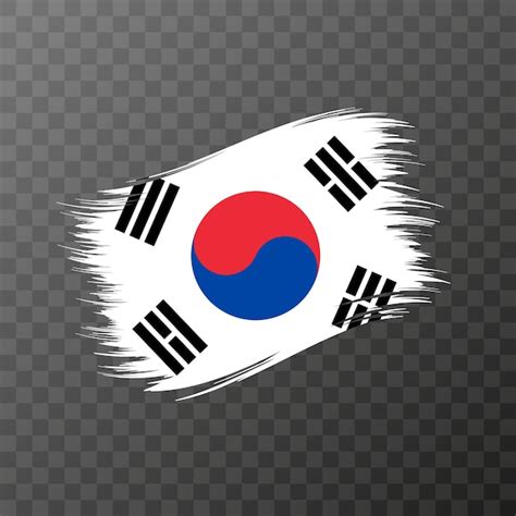 Premium Vector South Korea National Flag Grunge Brush Stroke Vector