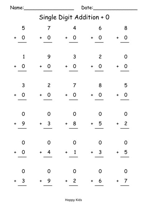 Single Digit Addition 0 To 10 Kindergarten Primar Made By Teachers