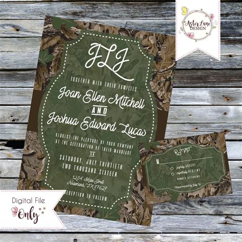 Customizable Camouflage Camo Wedding Invitation And Rsvp Suite