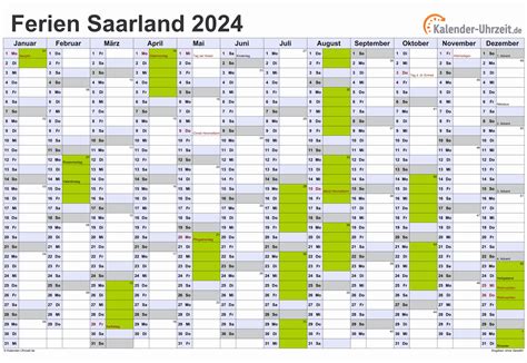 Ferien Saarland Ferienkalender Zum Ausdrucken