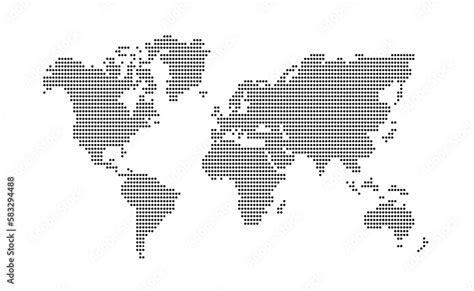 Dotted world map. Vector illustration. Stock Vector | Adobe Stock