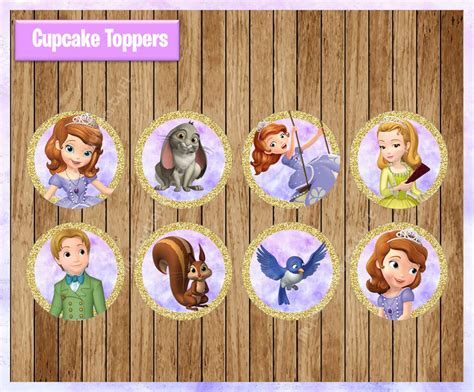 Sofia The First Toppers Instant Download Printable Princess Etsy