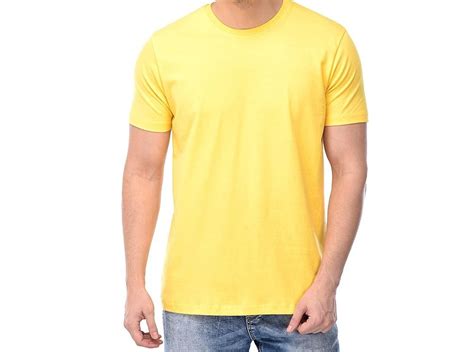 Plain Lycra Cotton Men Yellow Round Neck T Shirt At Rs In Delhi