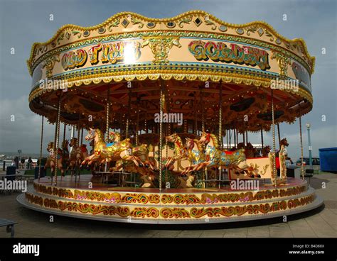 Fairground Carousel Weymouth Dorset England Uk Stock Photo Royalty