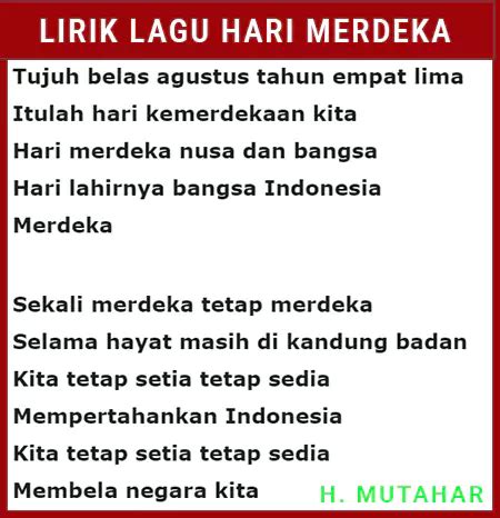 Pencipta Lagu Hari Merdeka Dan Lirik Lagu Hari Merdeka