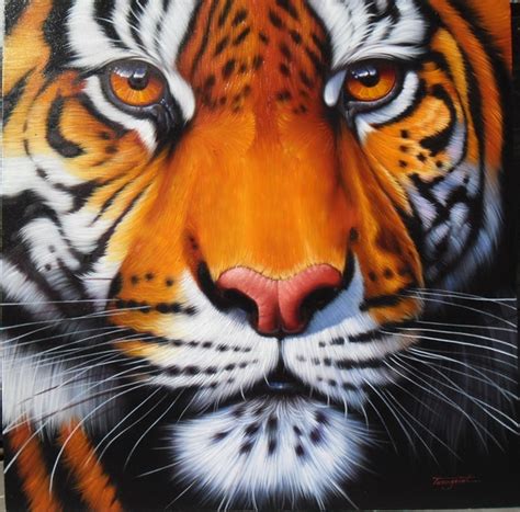 Tiger Painting Oil Painting on Canvas 100X100 Cm. | Etsy