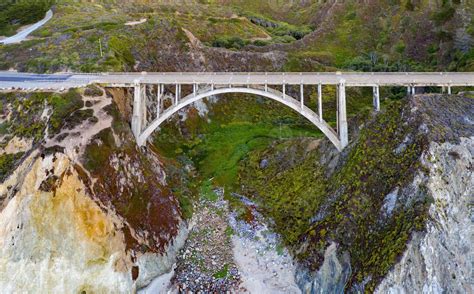 Rocky Creek Bridge Spandrel Arch Bridge In California Big Sur In