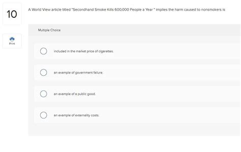 Solved A World View Article Titled Secondhand Smoke Kills Chegg