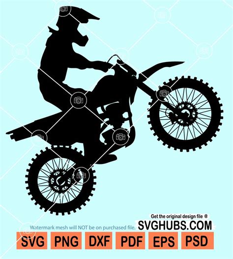 Cut Files For Silhouette Dirt Bike SVG Eps Dxf Motocross Svg Dirt Bike