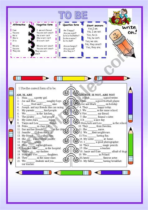 To Be Esl Worksheet By Szabone M Eva