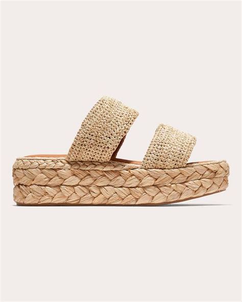 Robert Clergerie Arlene Ii Raffia Platform Slide In Natural Lyst