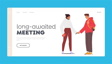 Premium Vector Loving Couple Romantic Relations Landing Page Template