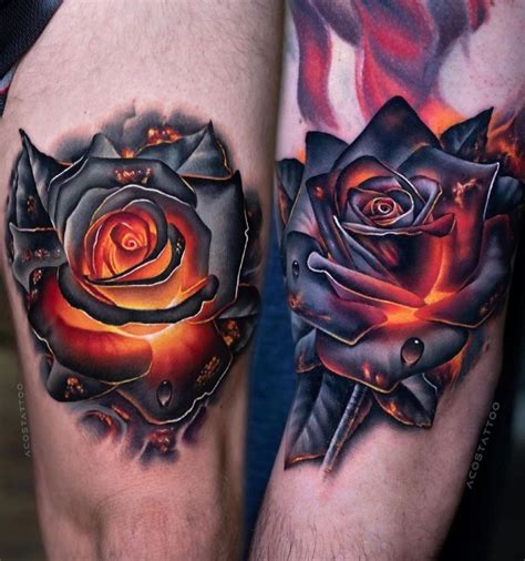 Inked Magazine On Instagram “burning Roses By Acostattoo 🔥🌹⁠ ⁠ Tap The Link In Bio For More