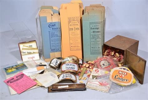 Box Lot Chemist Labels Boxes And Ephemera