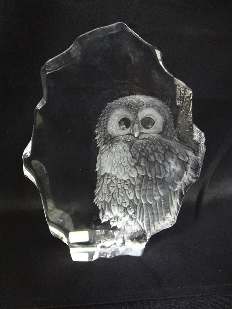 Lot Detail Mats Jonasson Crystal Glass Owl