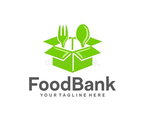 Grocery Box, Food, Fork and Spoon, Logo Design. Food Bank, Charitable ...