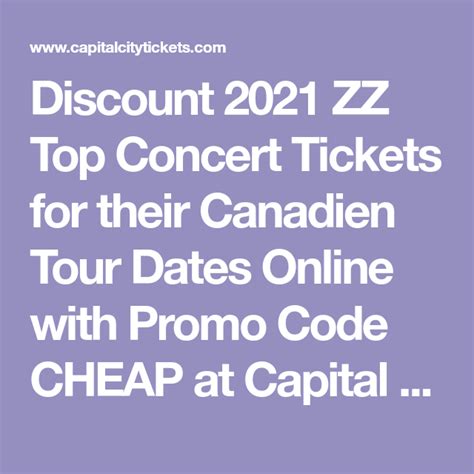 Discount 2021 ZZ Top Concert Tickets for their Canadien Tour Dates ...