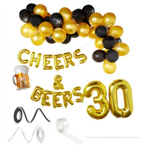 Cheers & Beers to 30 Years Balloons Decorations for Birthday Party ...