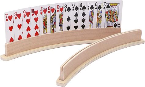 Amazon Exqline Wood Curved Playing Card Holder Racks Tray Set Of 4