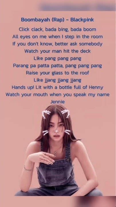 Boombayah English Rap Lyrics Jennie Jennie Youtube