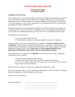 Fillable Online Ncsu Offsite New Hire Instructions And Form North