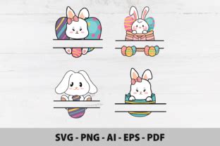 Easter Bunny Split Monogram Sublimation Graphic By Morning Svg