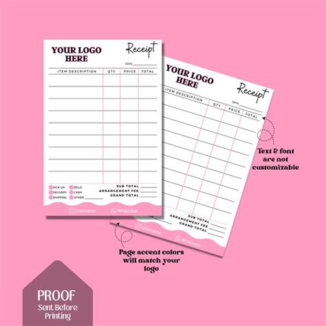 Personalized Invoice Pads Etsy