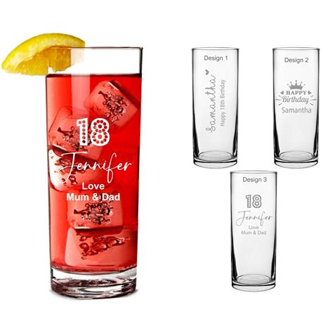 Personalised Highball Glass Engraved Vodka Glass Bacardi Glass Birthday Ts Christmas