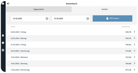 Ready Order Support Hilfe Center Kassenbuch Datenexport Pdf Oder