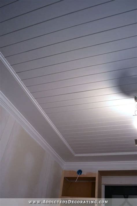 DIY Wood Plank Ceiling Installation