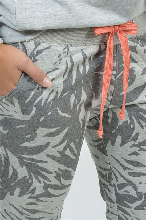 Juvia Jogginghose Mit Palmenprint In Grau Orange Gruener At