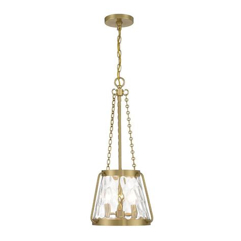 SAVOY HOUSE Crawford 3 Light Warm Brass Statement Pendant Light With