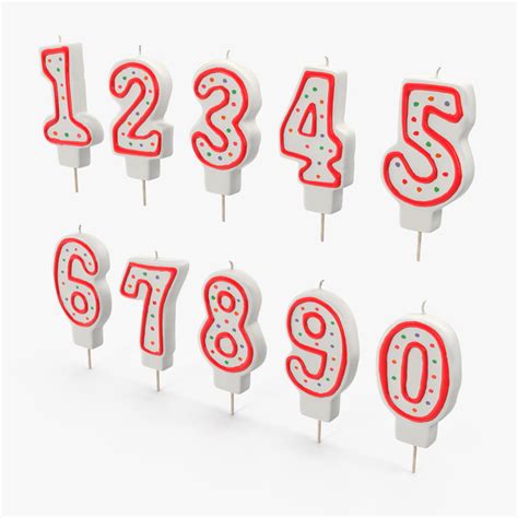 Birthday Number Candles Set C4d