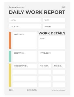 Free Minimalistic White Daily Report Template In Google Docs