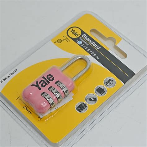 YALE LUGGAGE COMBINATION PADLOCK YP2 23 128 1P 3 DIGIT PINK