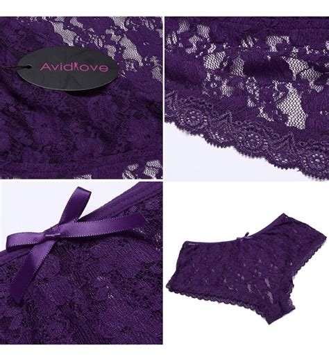 Women Sexy Bra And Panty Set Halter Lace Babydoll 2 Piece Lingerie Outfits Purple CR18567W5IE