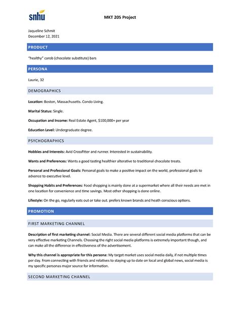 Project Marketing Plan Components Mkt Snhu Studocu