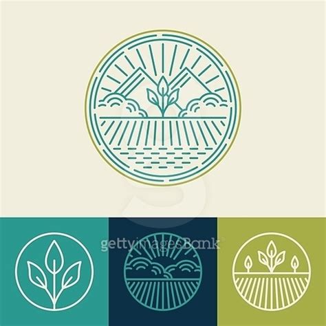 Vector Agriculture And Organic Farm Line Logos 이미지 A10752286 게티이미지뱅크