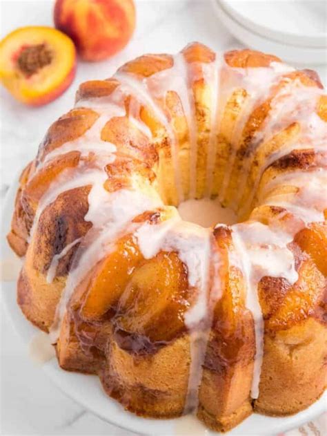 Peach Cobbler Pound Cake With Cream Cheese Story Salt Spoon