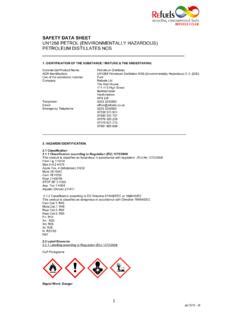 SAFETY DATA SHEET UN1268 PETROL ENVIRONMENTALLY Safety Data Sheet