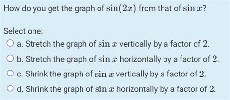 Solved How do you get the graph of sin(2x) from that of | Chegg.com