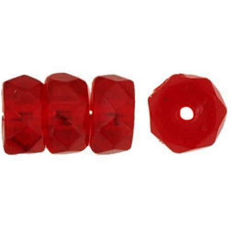 Rondelle 6x3mm Czech Glass Beads Siam Ruby Eureka Crystal Beads