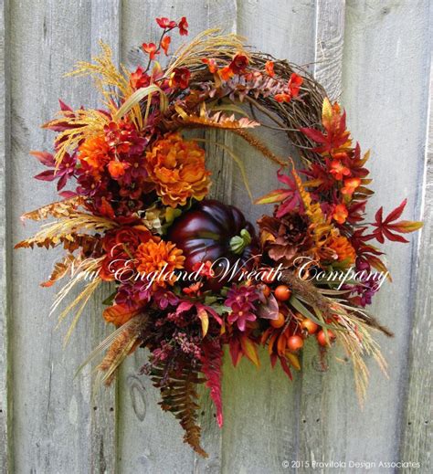 Fall Wreath Autumn Wreaths Thanksgiving Harvest Wreath Fall